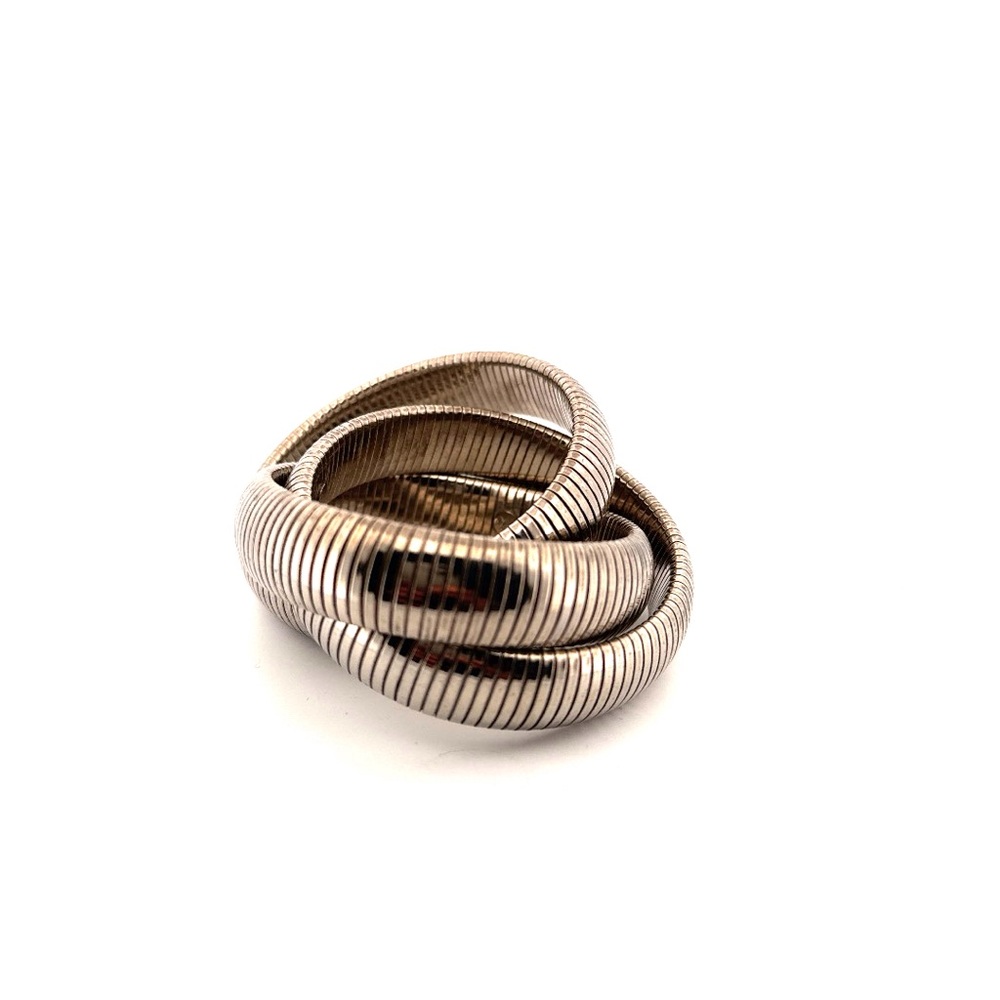 Janis Savitt Antique Silver Color Triple Cobra 7/8″ Bracelet - Picture 3 of 4